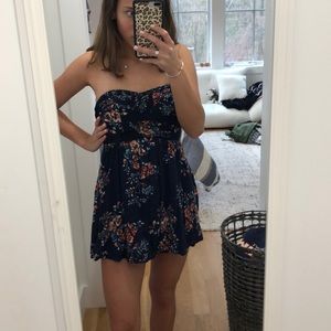 Strapless floral dress